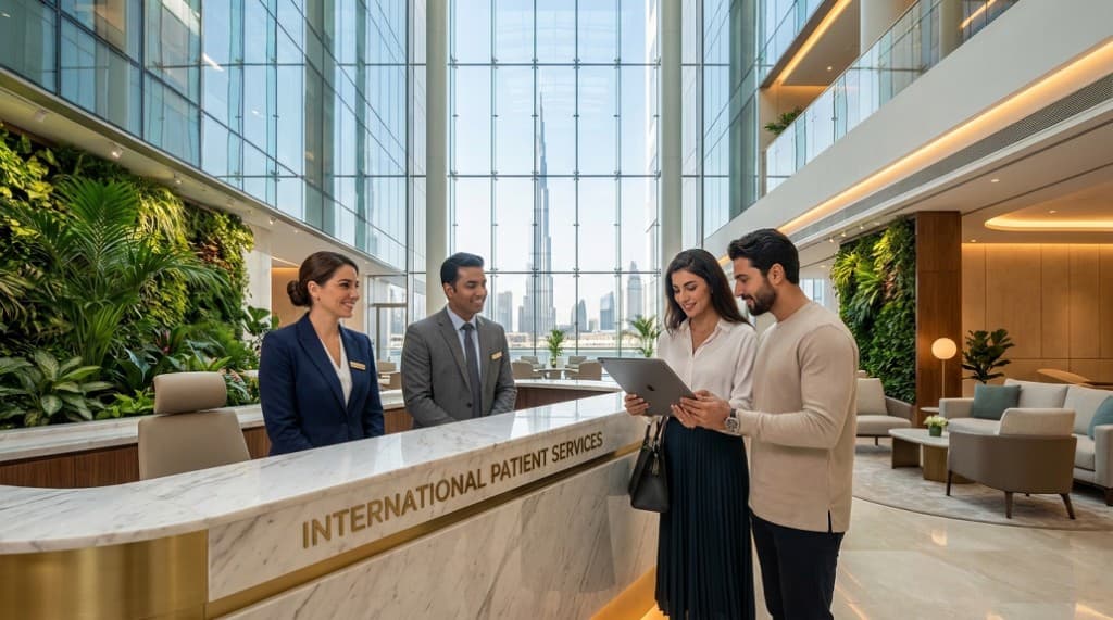International patient services reception desk